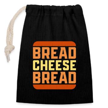 Pain Fromage Sandwich au pain Grilled Cheese - Sac cadeau en coton avec cordon (14 x 20 cm) - noir - Devant