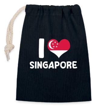 Ich Liebe Singapur - Verschließbarer Geschenkbeutel aus Baumwolle (14x20cm) - Navy - Vorne
