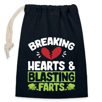 fart farting farting farting - Closable cotton gift bag (14x20cm) - navy - Front