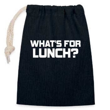What's For Lunch? - Closable cotton gift bag (14x20cm) - navy - Front