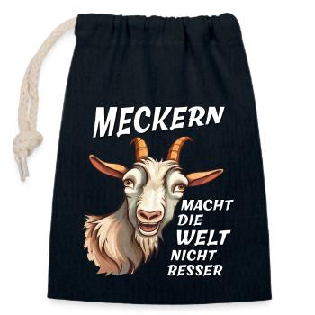 ZIEGE MECKERN MACHT WELT NICHT BESSER - Verschließbarer Geschenkbeutel aus Baumwolle (14x20cm) - Navy - Vorne