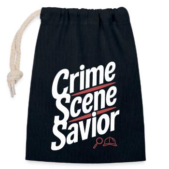 Meurtre Mystère Tenue De Dîner, Fête, Scène De Crime - Sac cadeau en coton avec cordon (14 x 20 cm) - bleu marine - Devant