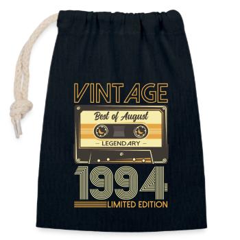 30ème Anniversaire Original Août 1994 Millésime 1994 - Sac cadeau en coton avec cordon (14 x 20 cm) - bleu marine - Devant