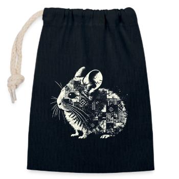 Design américain Pika Lover pour Pika - Sac cadeau en coton avec cordon (14 x 20 cm) - bleu marine - Devant