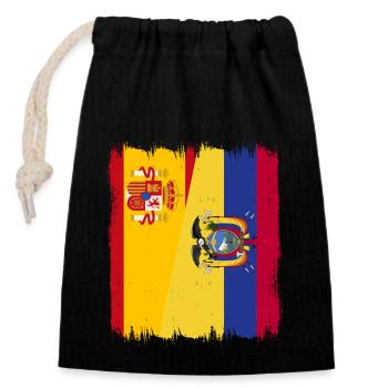 Ecuador Quito Guayaquil Ecuadorianische - Verschließbarer Geschenkbeutel aus Baumwolle (14x20cm) - Schwarz - Vorne