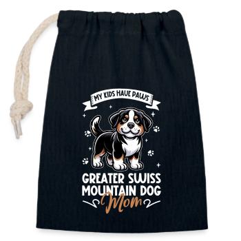 Greater Swiss Mountain Dog Mom - Closable cotton gift bag (14x20cm) - navy - Front