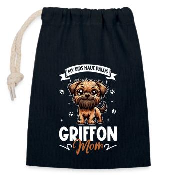 Griffon Bruxellois Mama - Verschließbarer Geschenkbeutel aus Baumwolle (14x20cm) - Navy - Vorne
