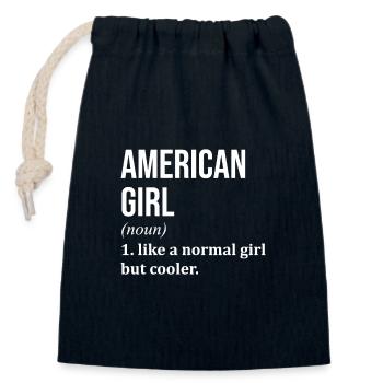 United States - Closable cotton gift bag (14x20cm) - navy - Front