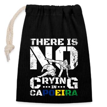 Il n’y a pas de pleurs à la Capoeira - Sac cadeau en coton avec cordon (14 x 20 cm) - noir - Devant
