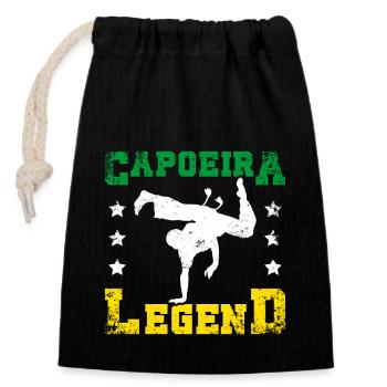 Brazil Capoeira legend - Verschließbarer Geschenkbeutel aus Baumwolle (14x20cm) - Schwarz - Vorne