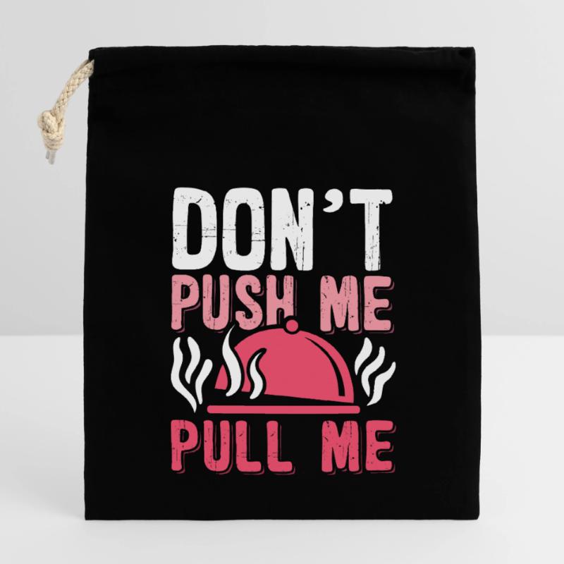 Pulled Pork BBQ Don't Push Me Pull Me BBQ Lover Verschließbarer Geschenkbeutel aus Baumwolle (14x20cm)