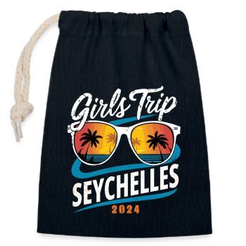 Girls Trip Seychelles 2024 - Closable cotton gift bag (14x20cm) - navy - Front