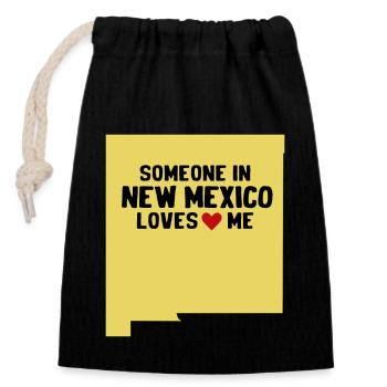 Someone In New Mexico Loves Me - Closable cotton gift bag (14x20cm) - black - Front