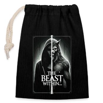 Wolf in the Shadows T-Shirt - The Beast Within - Closable cotton gift bag (14x20cm) - black - Front