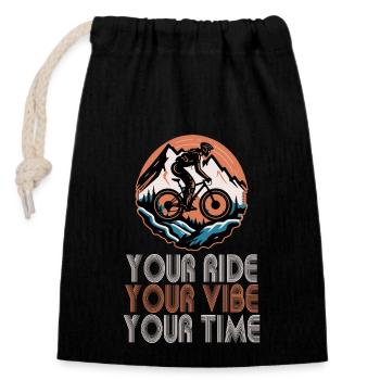 Mountain Bike Your Ride Your Vibe Your - Closable cotton gift bag (14x20cm) - black - Front
