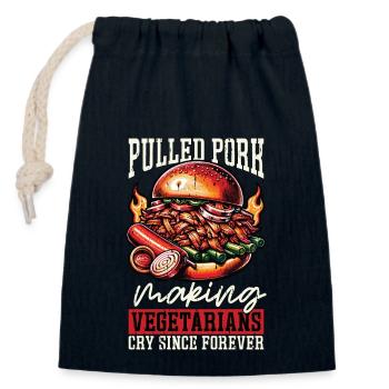 Pulled Pork Making Vegetarians Cry Barbecue Lover - Verschließbarer Geschenkbeutel aus Baumwolle (14x20cm) - Navy - Vorne