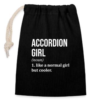 Accordion - Closable cotton gift bag (14x20cm) - black - Front