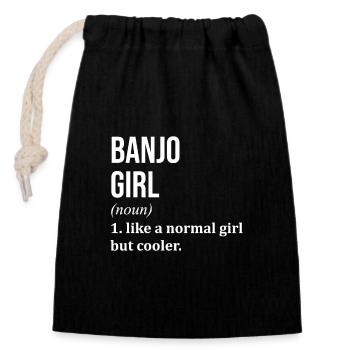 Banjo - Closable cotton gift bag (14x20cm) - black - Front