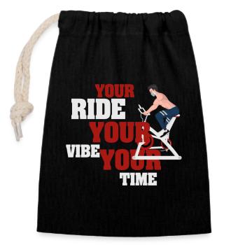 Your Ride Your Vibe Your Time - Closable cotton gift bag (14x20cm) - black - Front