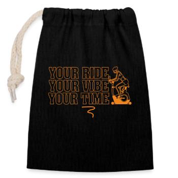 Your Ride Your Vibe Your Time - Closable cotton gift bag (14x20cm) - black - Front
