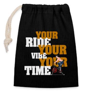 Your Ride Your Vibe Your Time - Closable cotton gift bag (14x20cm) - black - Front