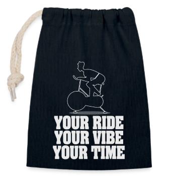 Your Ride Your Vibe Your Time - Closable cotton gift bag (14x20cm) - navy - Front