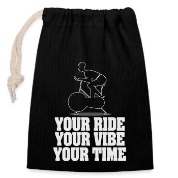 Your Ride Your Vibe Your Time - Closable cotton gift bag (14x20cm) - black - Front