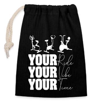 Your Ride Your Vibe Your Time - Closable cotton gift bag (14x20cm) - black - Front