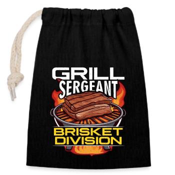 Brisket Barbeque Grill Sergeant Brisket Grilling - Closable cotton gift bag (14x20cm) - black - Front