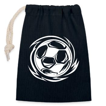 Dessin de football - Sac cadeau en coton avec cordon (14 x 20 cm) - bleu marine - Devant