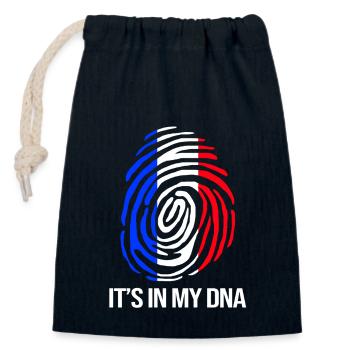 France - Sac cadeau en coton avec cordon (14 x 20 cm) - bleu marine - Devant