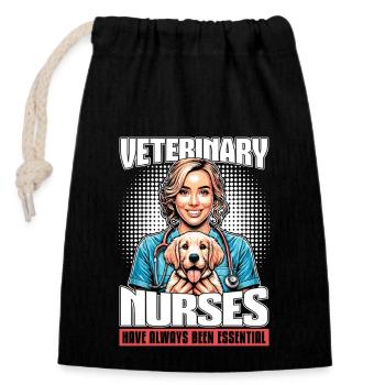 Veterinary Nurses Have Always Been Veterinarian - Verschließbarer Geschenkbeutel aus Baumwolle (14x20cm) - Schwarz - Vorne