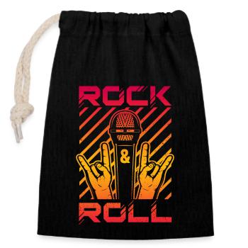 Rock & Roll - Verschließbarer Geschenkbeutel aus Baumwolle (14x20cm) - Schwarz - Vorne