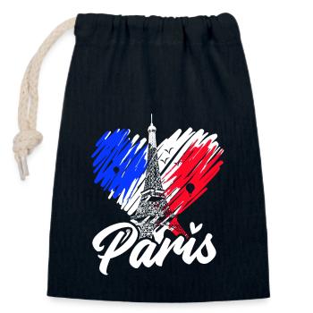 Frankreich - Verschließbarer Geschenkbeutel aus Baumwolle (14x20cm) - Navy - Vorne