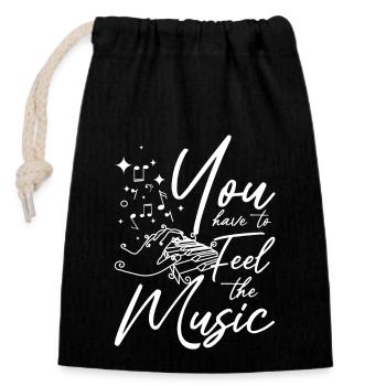 Vous devez sentir la musique jouer du piano - Sac cadeau en coton avec cordon (14 x 20 cm) - noir - Devant