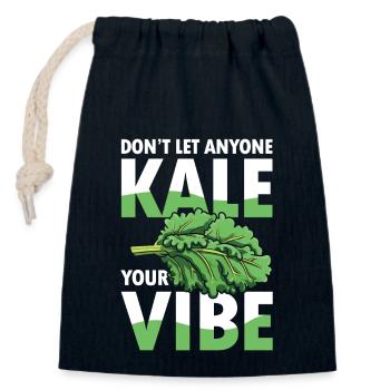 Don’t Let Anyone Kale Your Vibe - Verschließbarer Geschenkbeutel aus Baumwolle (14x20cm) - Navy - Vorne