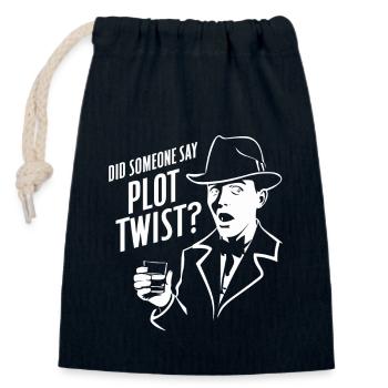 Murder Mystery Dinner Outfit Plot Twist - Verschließbarer Geschenkbeutel aus Baumwolle (14x20cm) - Navy - Vorne