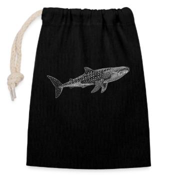 Whale Shark Whale Sharks Whale Shark - Closable cotton gift bag (14x20cm) - black - Front