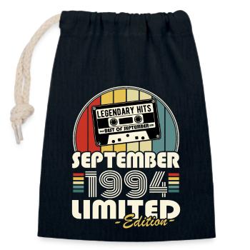 Legendary since September 1994 vintage birthday - Closable cotton gift bag (14x20cm) - navy - Front