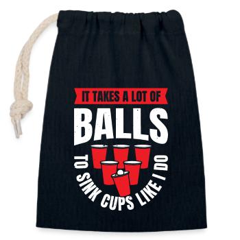 Beer Bong Crew Balls Sink Beer Pong Tournament - Closable cotton gift bag (14x20cm) - navy - Front