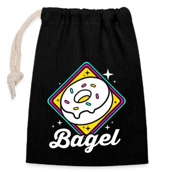 Bagel Bagels - Verschließbarer Geschenkbeutel aus Baumwolle (14x20cm) - Schwarz - Vorne