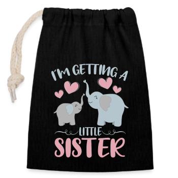 Baby Sister Reveal At Getting A Little Sister Fox - Closable cotton gift bag (14x20cm) - black - Front