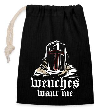 Ren faire costume wenches want me - Verschließbarer Geschenkbeutel aus Baumwolle (14x20cm) - Schwarz - Vorne