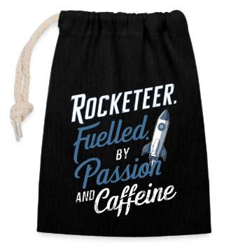 Model Rocket Builder - Closable cotton gift bag (14x20cm) - black - Front