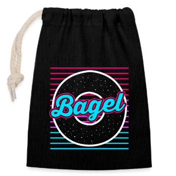 Bagel Bagels - Verschließbarer Geschenkbeutel aus Baumwolle (14x20cm) - Schwarz - Vorne