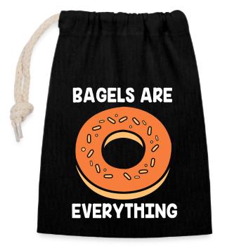 Bagel Bagels - Verschließbarer Geschenkbeutel aus Baumwolle (14x20cm) - Schwarz - Vorne