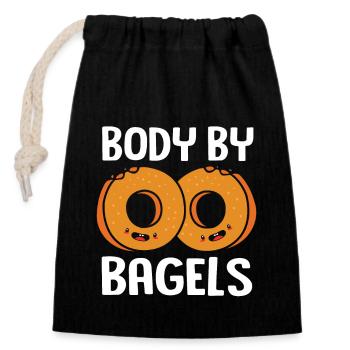 Bagel Bagels - Verschließbarer Geschenkbeutel aus Baumwolle (14x20cm) - Schwarz - Vorne