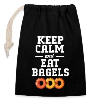 Bagel Bagels - Verschließbarer Geschenkbeutel aus Baumwolle (14x20cm) - Schwarz - Vorne