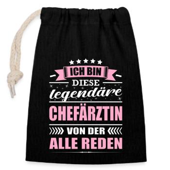 Ich Bin Diese Legendäre Chefärztin Ärztin Facharzt - Verschließbarer Geschenkbeutel aus Baumwolle (14x20cm) - Schwarz - Vorne