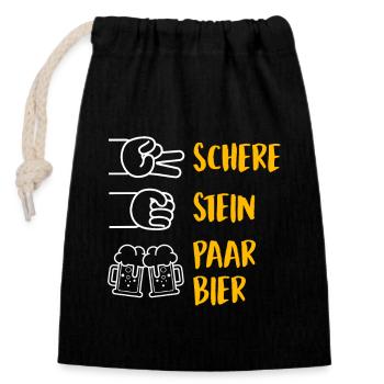  Biertrinker Bayern - Verschließbarer Geschenkbeutel aus Baumwolle (14x20cm) - Schwarz - Vorne